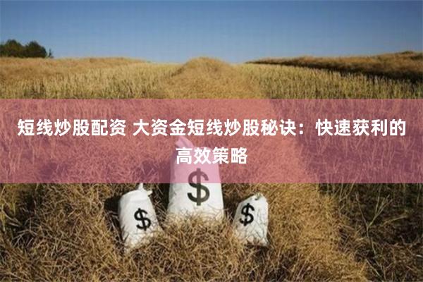 短线炒股配资 大资金短线炒股秘诀：快速获利的高效策略